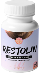 Restolin bottle — 60 capsule dietary supplement for visible, improved hair